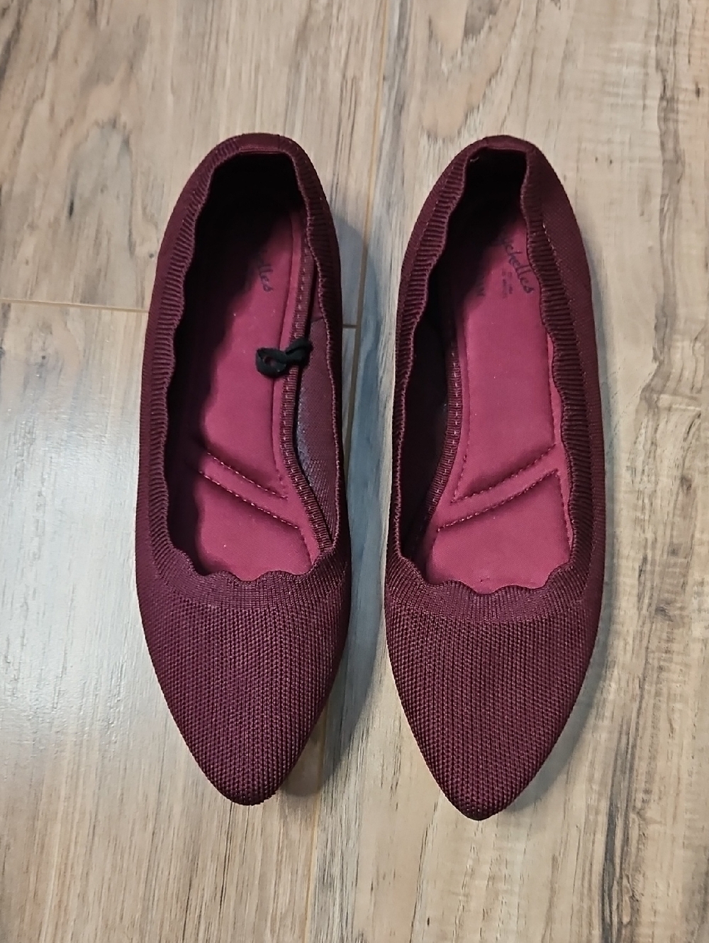 Seychelles Women's Pointed Knit Ballet Flats - Burgundy 11